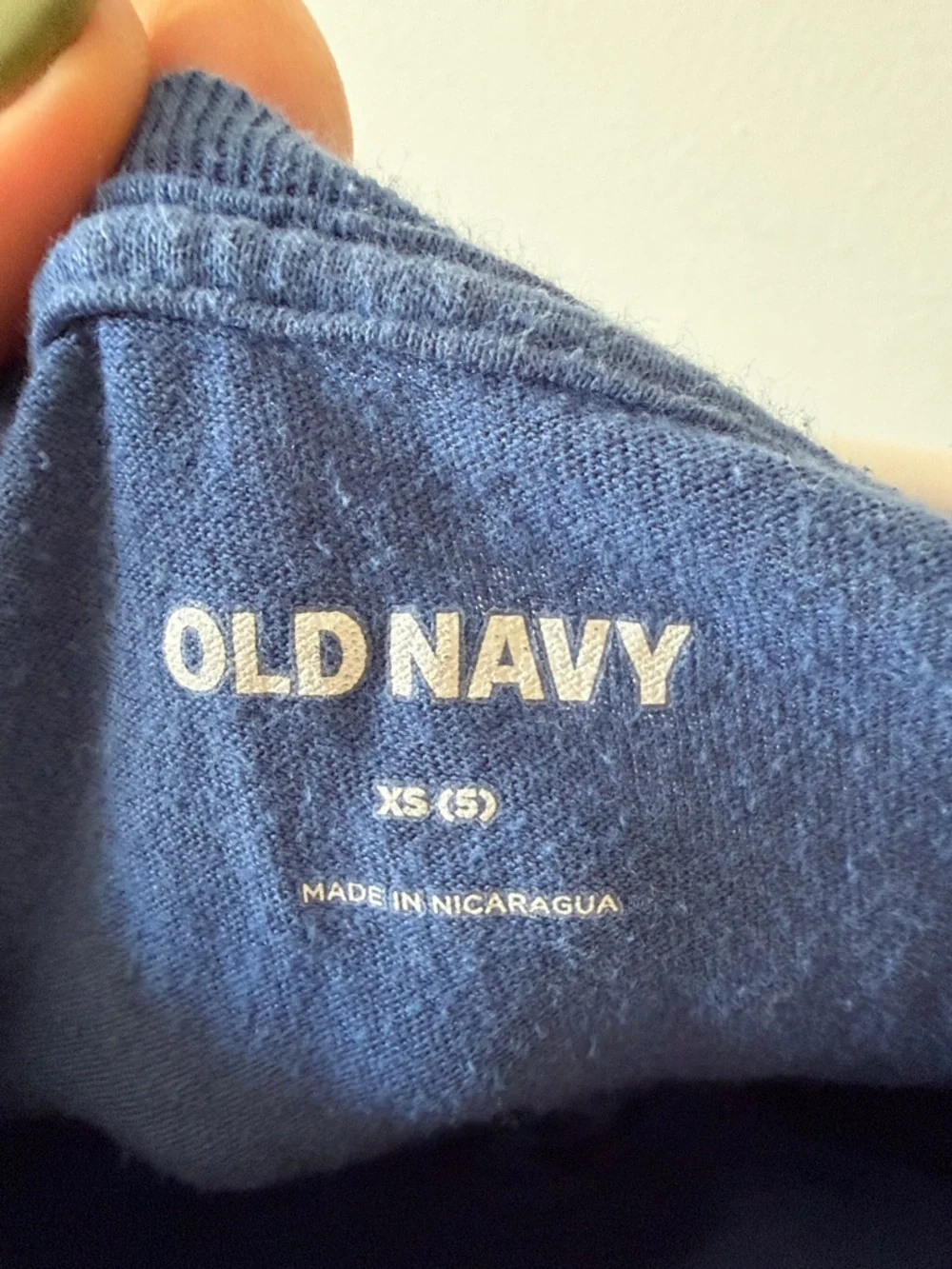 Old Navy Blue Tee with Pink Blow Pop Bubblegum Graphic